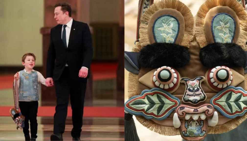Elon Musk's Son Lil X Sparks Fashion Craze with Traditional Chinese-Style Vest, Tiger-Head Bag