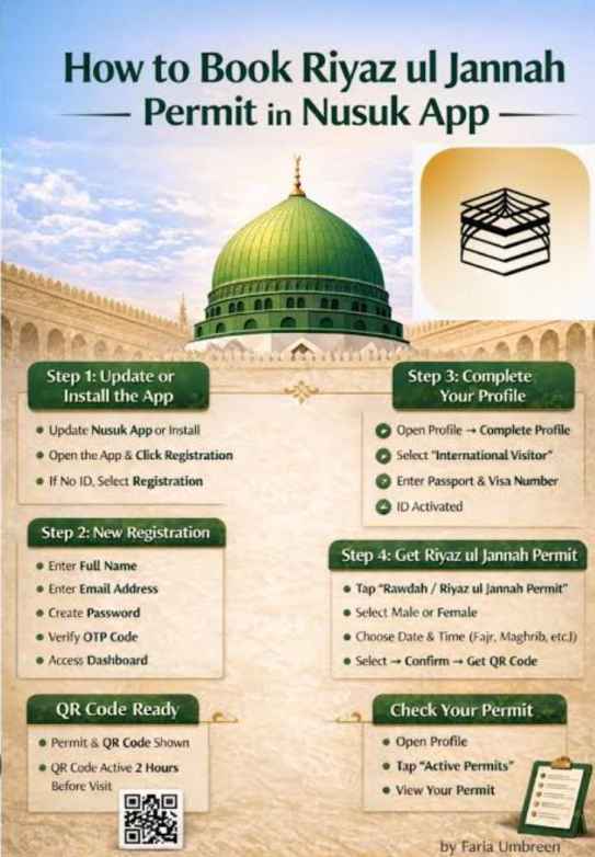 Saudi Authorities Set Visiting Hours for Riyaz-ul-Jannah During Hajj 2026