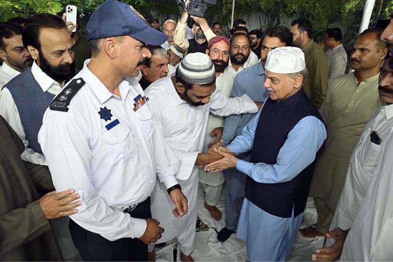 Prime Minister Muhammad Shehbaz Sharif Welcomes Eid with People After Prayers
