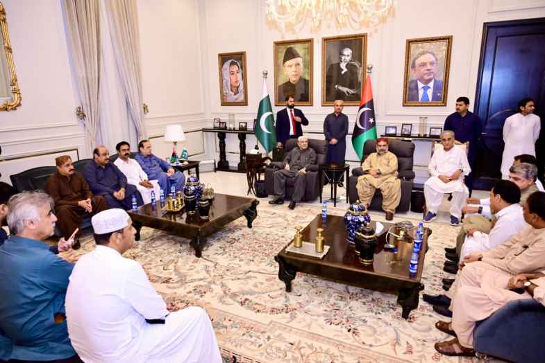 President Asif Ali Zardari Meets NA Deputy Speaker Syed Ghulam Mustafa Shah at Zardari House