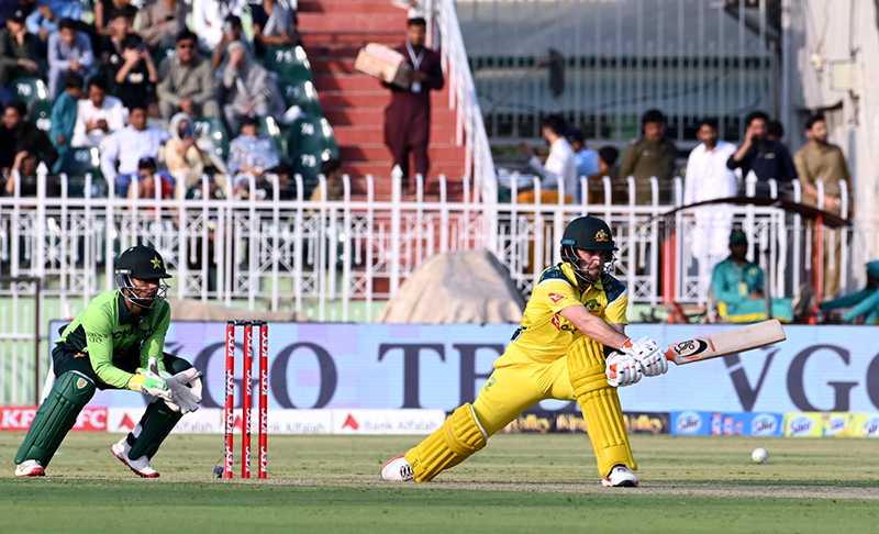 Australia's Josh Inglis Plays Impressive Shot in First ODI Against Pakistan at Rawalpindi Cricket Stadium