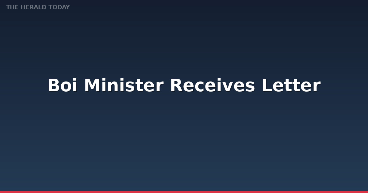 BOI Minister Receives Letter of Appreciation from CWEIC Chairman