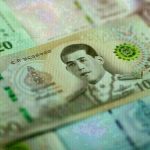 Baht weakens versus US dollar on Monday.