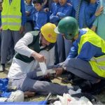 In AJK, kids practice safety amid Pakistan-India conflict.