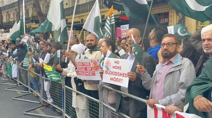 PML-N supporters stage anti-India rally in London
