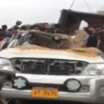 Speeding dumper truck crushes car in Karachi, resulting in fatalities of woman and child