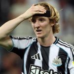 Anthony Gordon of Newcastle regrets his ejection in Liverpool loss