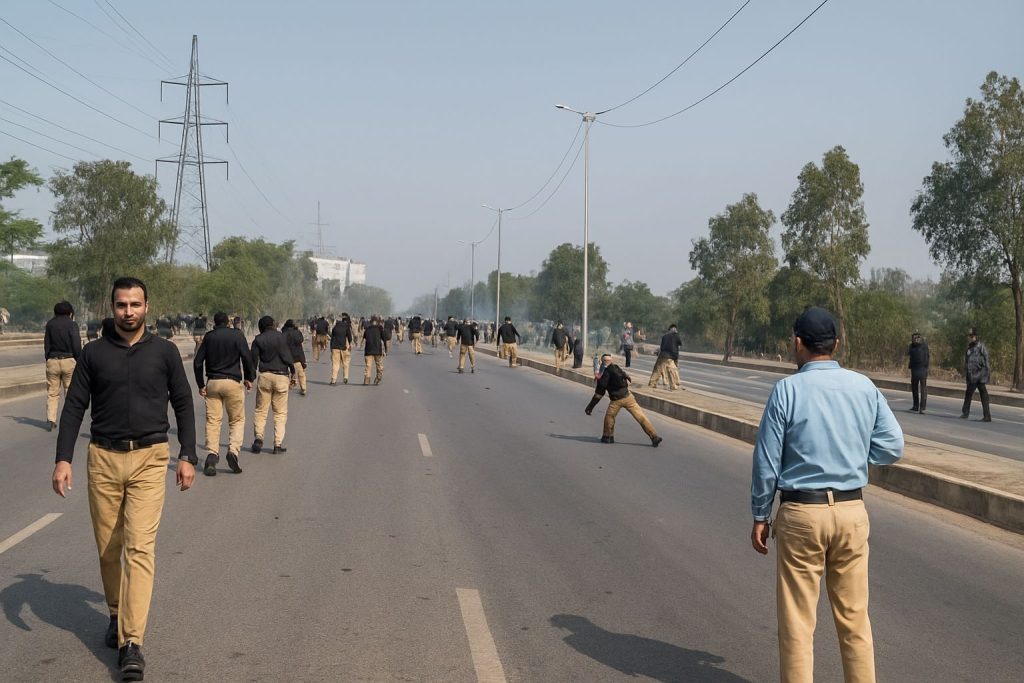 Iran attack Multiple injured as police protesters clash near US consulate in Karachi