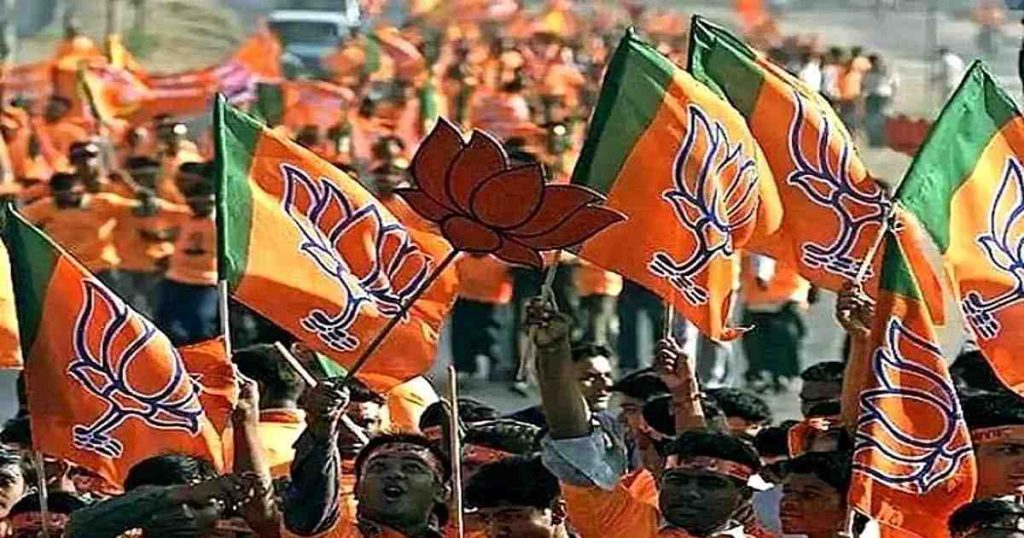 BJP leaders attend a meeting to finalize candidate lists for Kerala and Puducherry assembly elections.