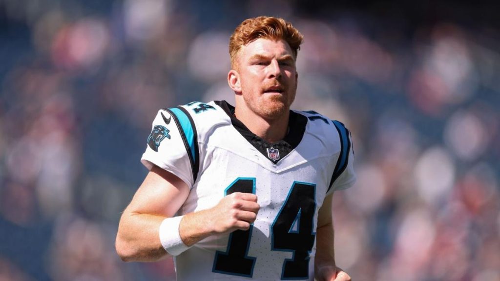 Veteran quarterback Andy Dalton in a professional football setting.